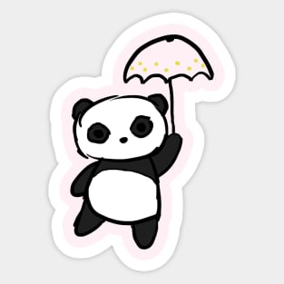 Pawsome Umbrella Panda Sticker